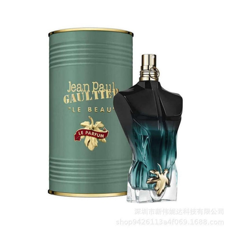 Jean Paul Gaultier perfume bottle and packaging on a white background