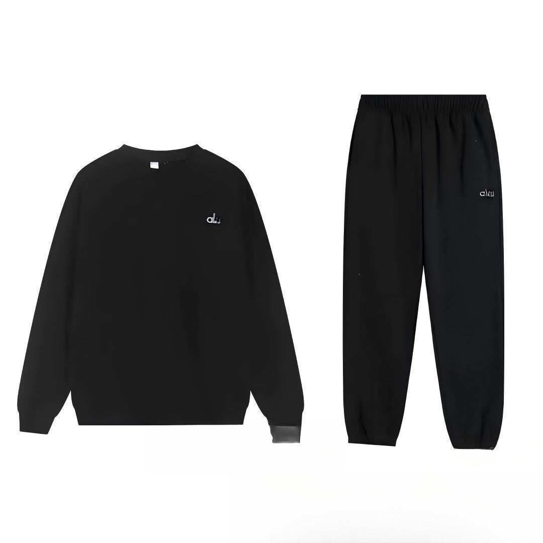 Gray hoodie and pants set on a white background