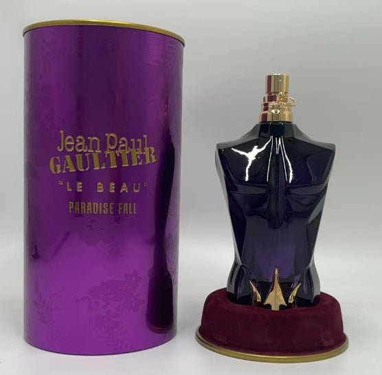 Jean Paul Gaultier perfume bottle and packaging on a white background