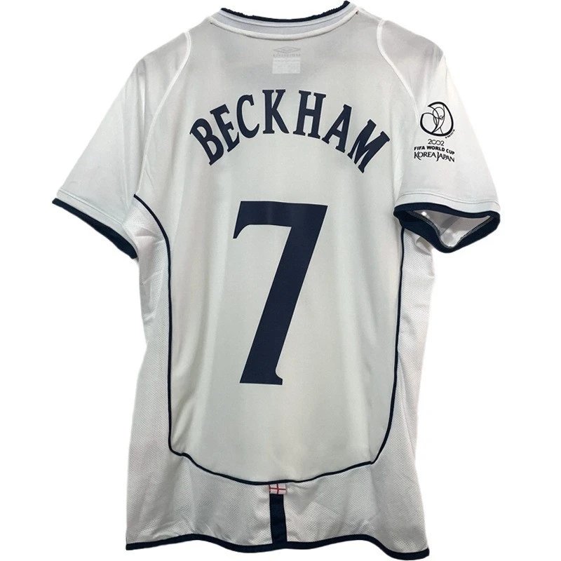 White sports jersey with 'Beckham' and number '7' on a white background