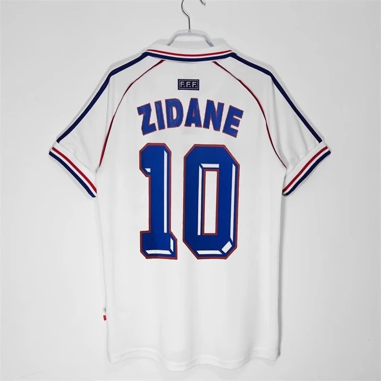 White sports jersey with 'Zidane' and number '10' on a white background