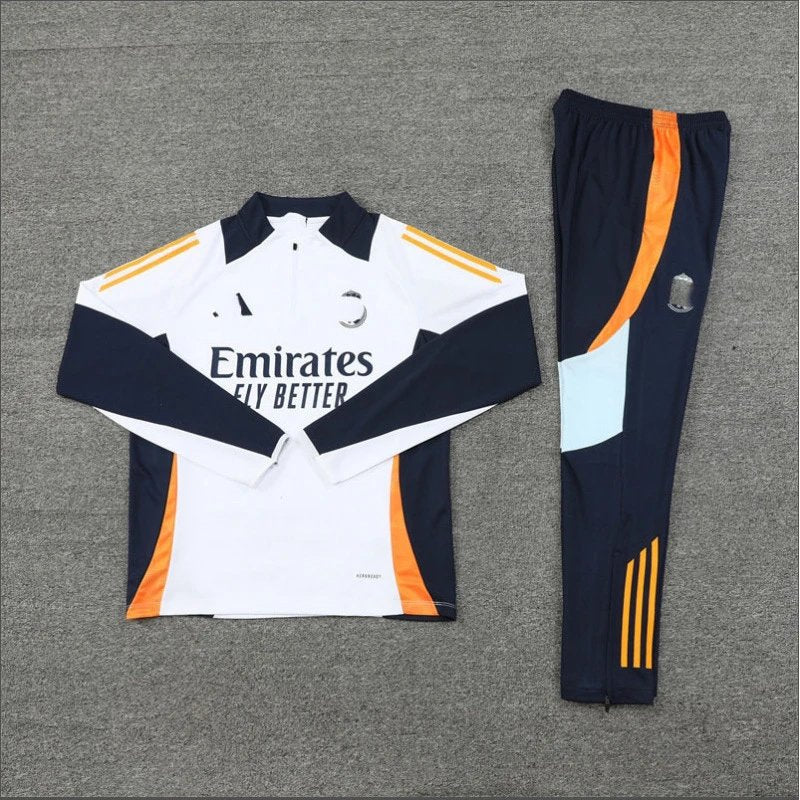 Tracksuit with 'Emirates' branding on a gray background