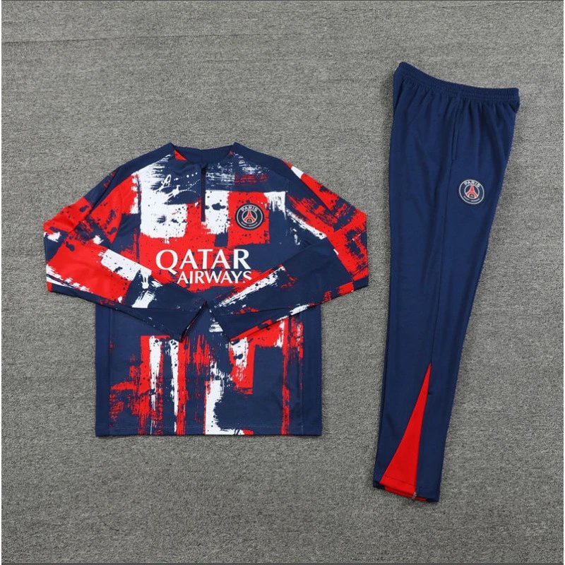 Sports outfit with Qatar Airways branding on a gray background