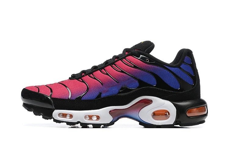 Multicolored sneaker with gradient design on a white background