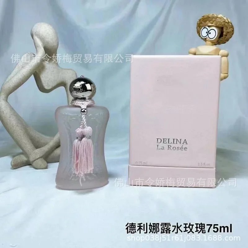 Delina La Rosee perfume bottle and packaging on a light background