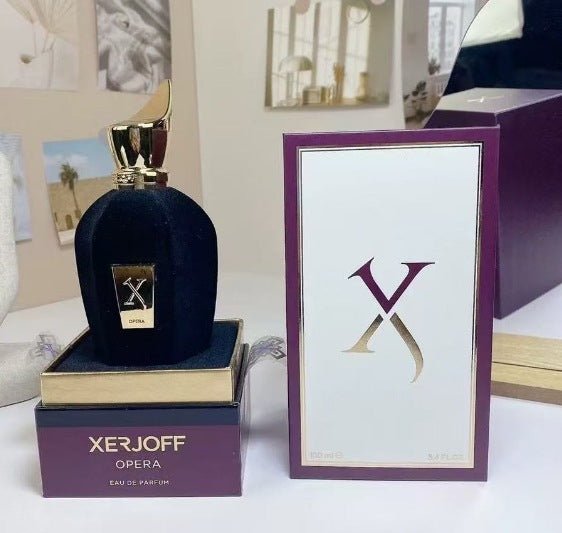 Xerjoff Opera perfume bottle and packaging on a white surface